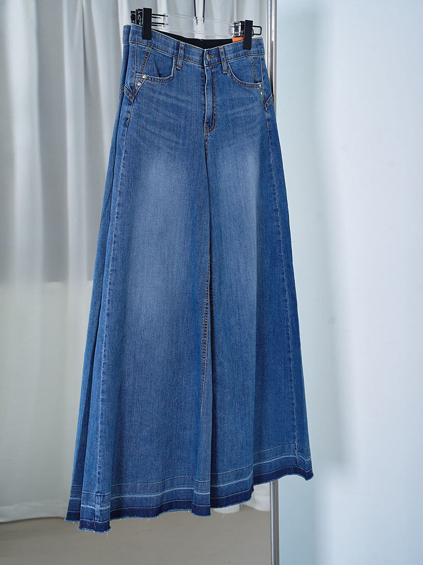 Wide-Leg Denim Pants
