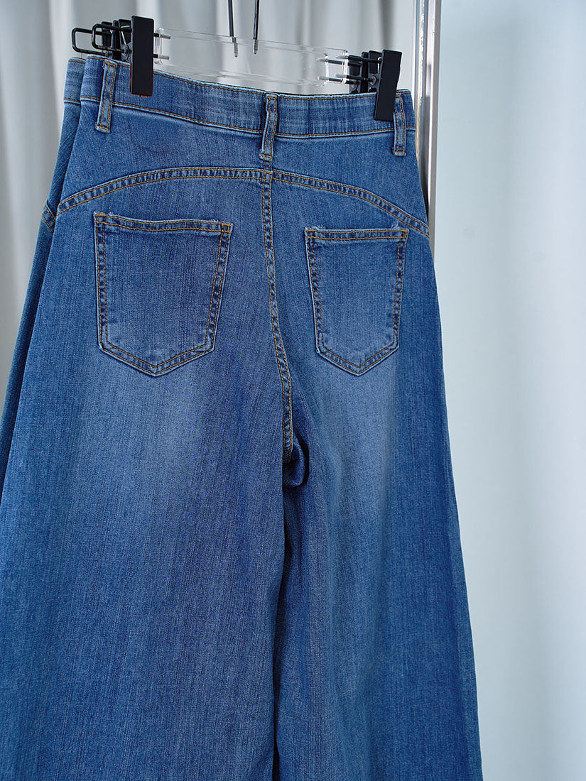 Wide-Leg Denim Pants
