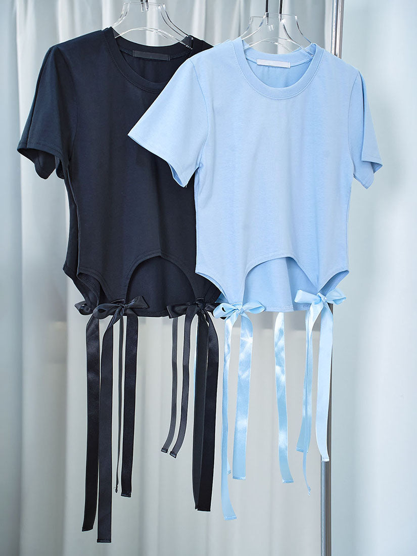 Ribbon Hem Tee (2 Colours)