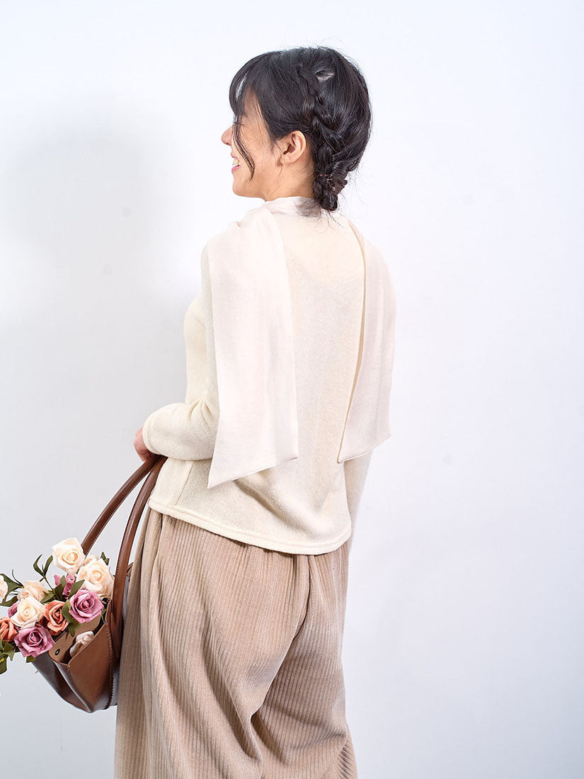 Silky Scarf Neck Cardigan (2 Colours)