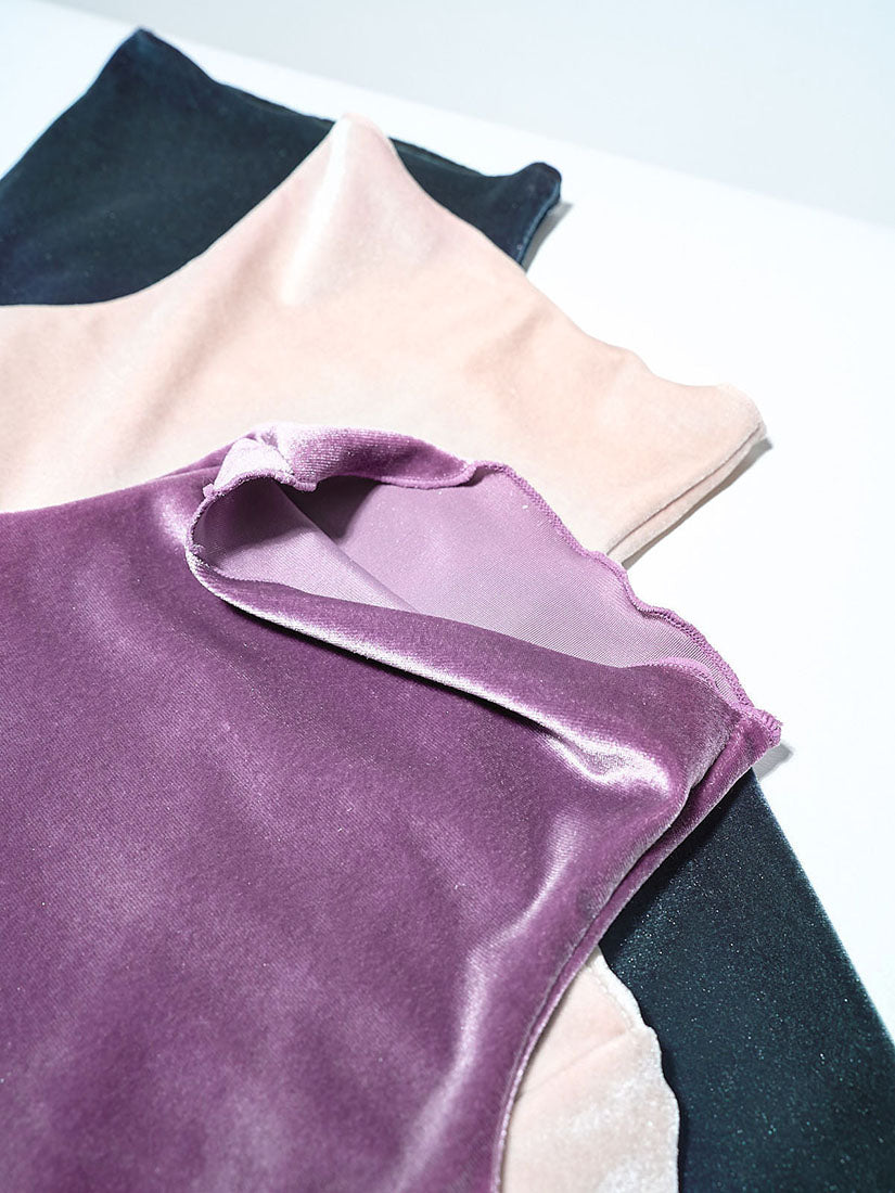 Mock Neck Basic Velvet Top (3 Colours)