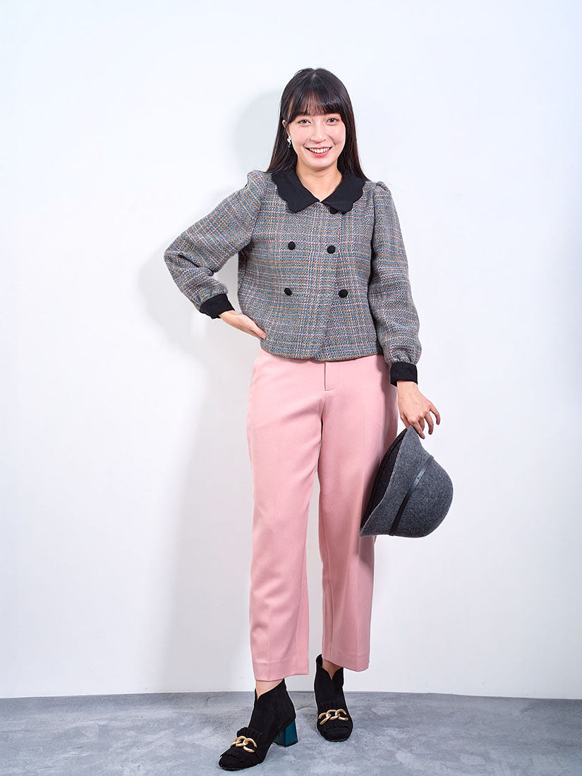 Scallop Collar Checks Jacket (2 Colours)