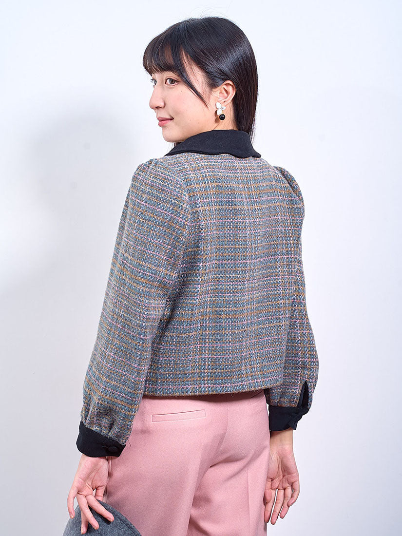 Scallop Collar Checks Jacket (2 Colours)