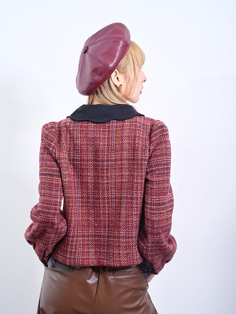 Scallop Collar Checks Jacket (2 Colours)