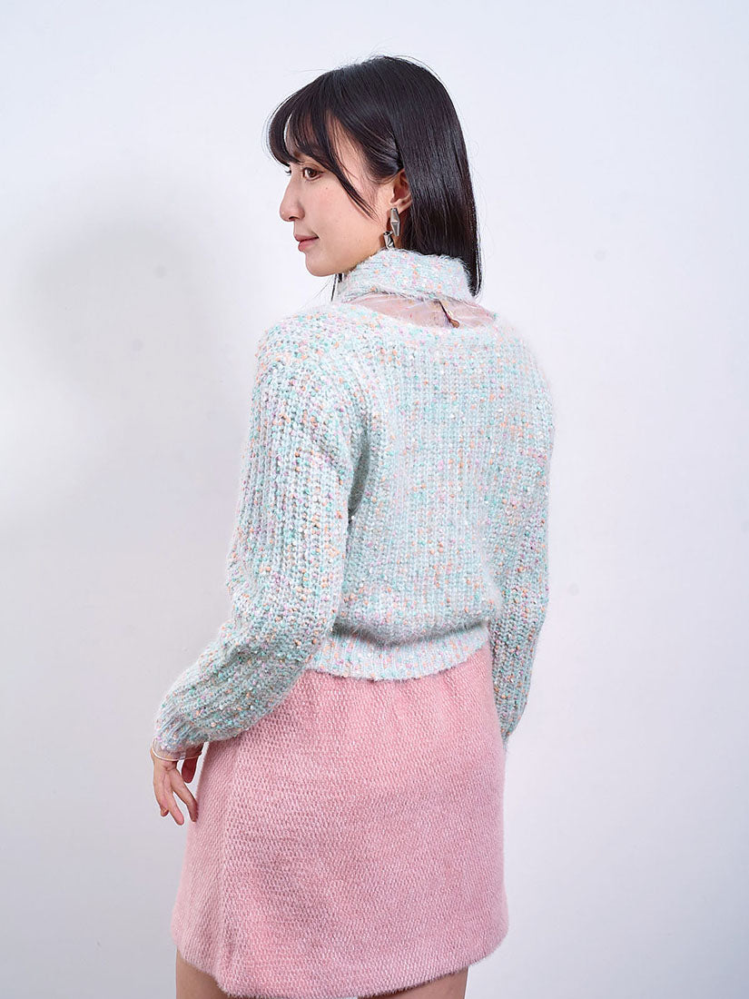 Coloured Dot Crop Cardigan (2 Colours)