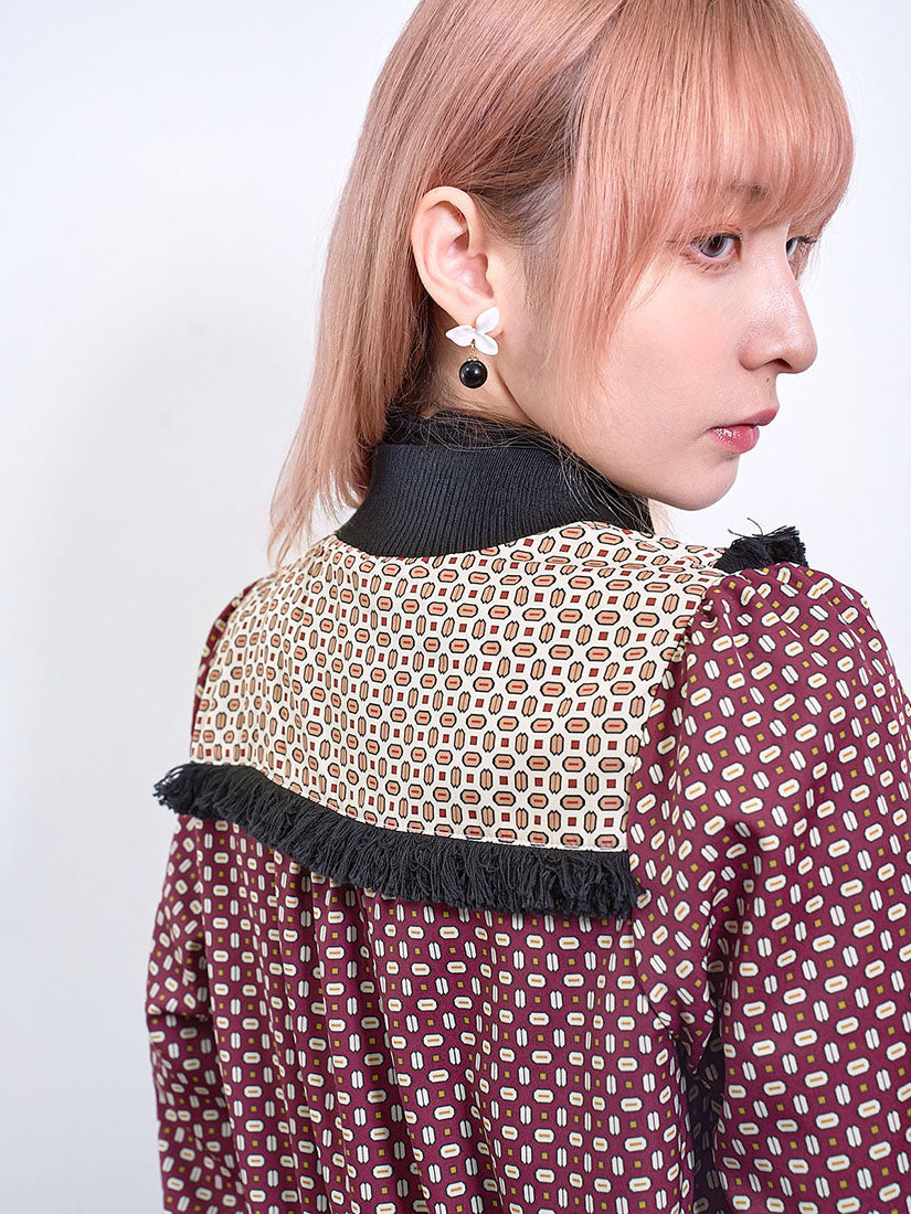 Tassel Trim Geometric Printed Jacket