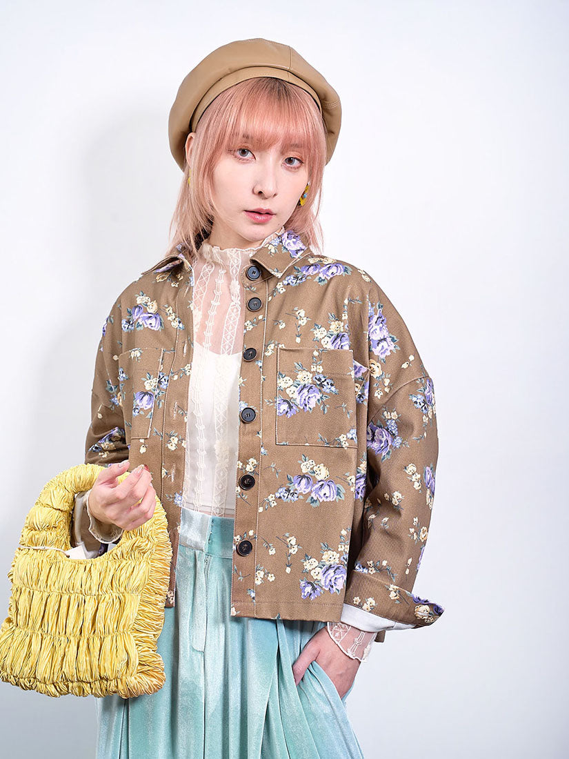 Floral Printed Denim Jacket