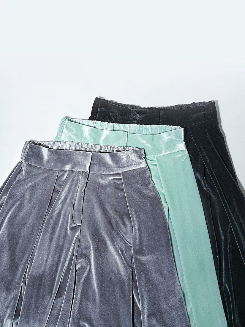 Pleated Velvet Culottes (3 Colours)