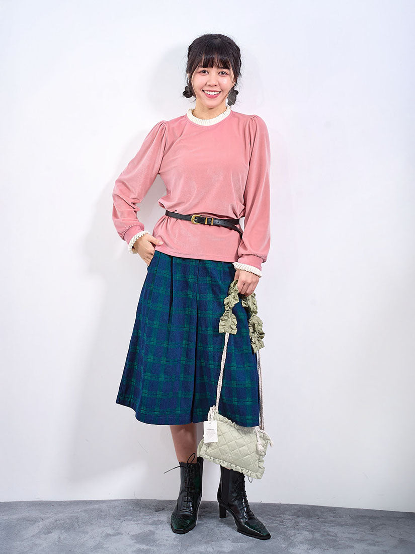 Pleated Plaid Culottes (2 Colours)