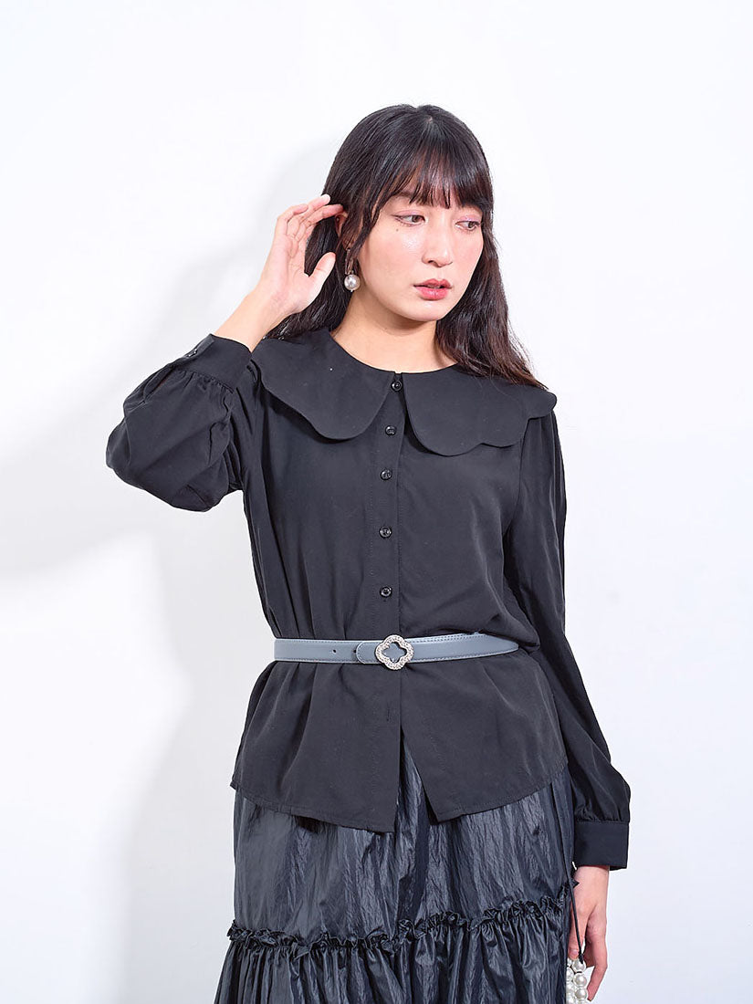 Scallop Collar Blouse (2 Colours)