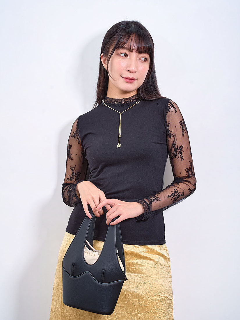 Lace Long Sleeve Basic Top (2 Colours)