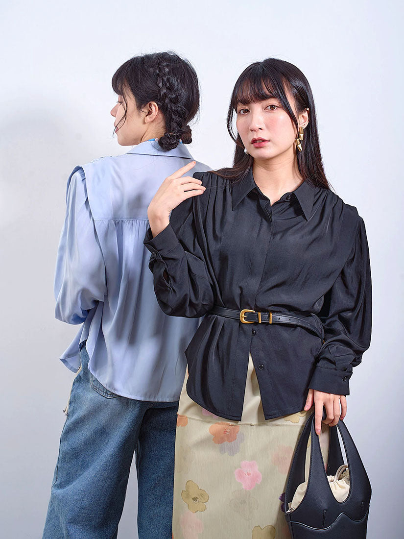 Gathered Drape Blouse (2 Colours)