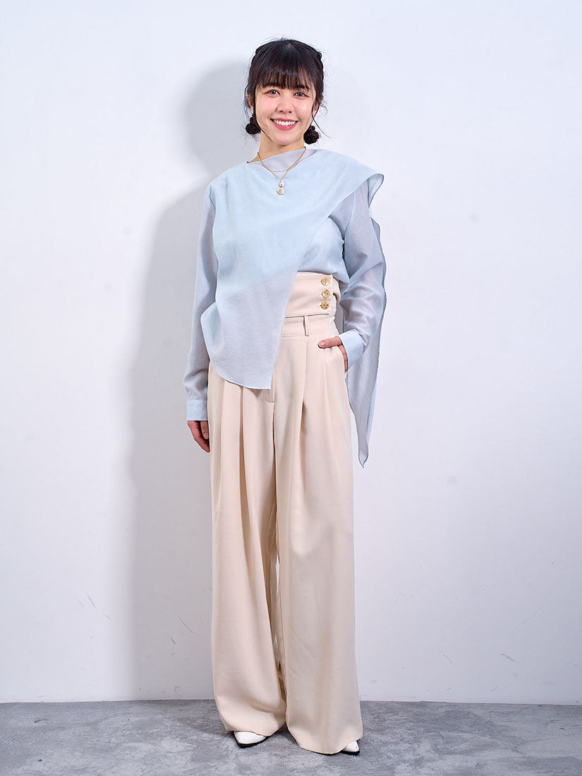 Flap Waist Pleated Pants (2 Colours)