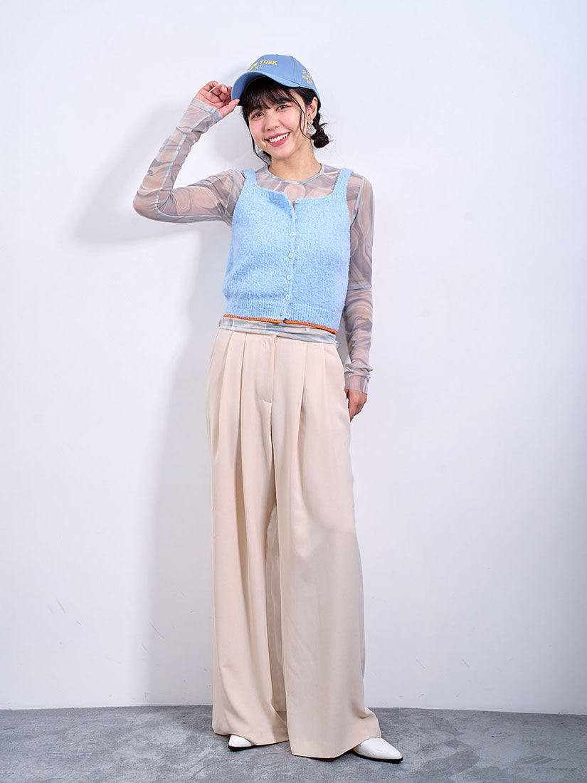 Flap Waist Pleated Pants (2 Colours)