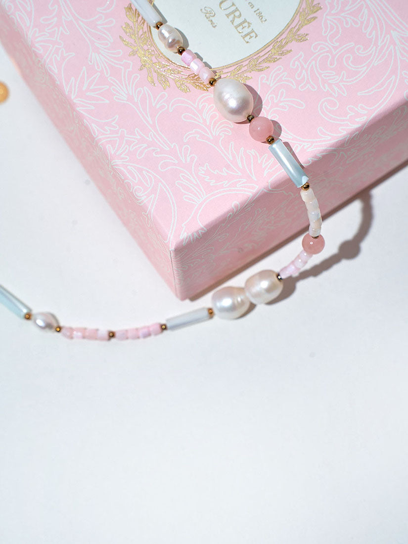 Natural Stone Necklace With Pearl