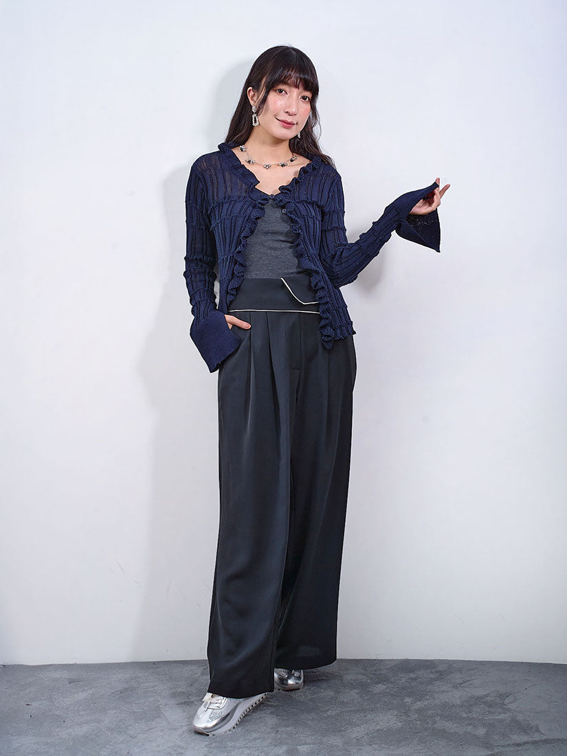 Flap Waist Pleated Pants (2 Colours)