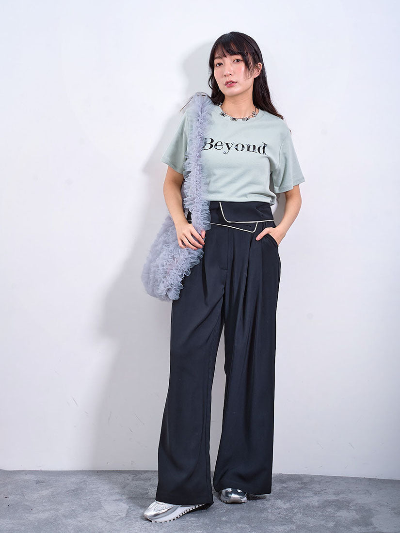 Flap Waist Pleated Pants (2 Colours)