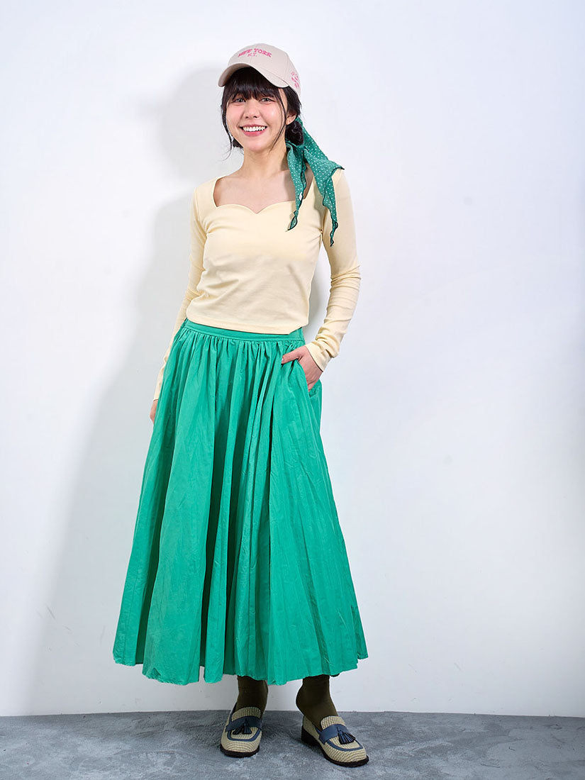 Flare Wrinkle Skirt (2 Colours)