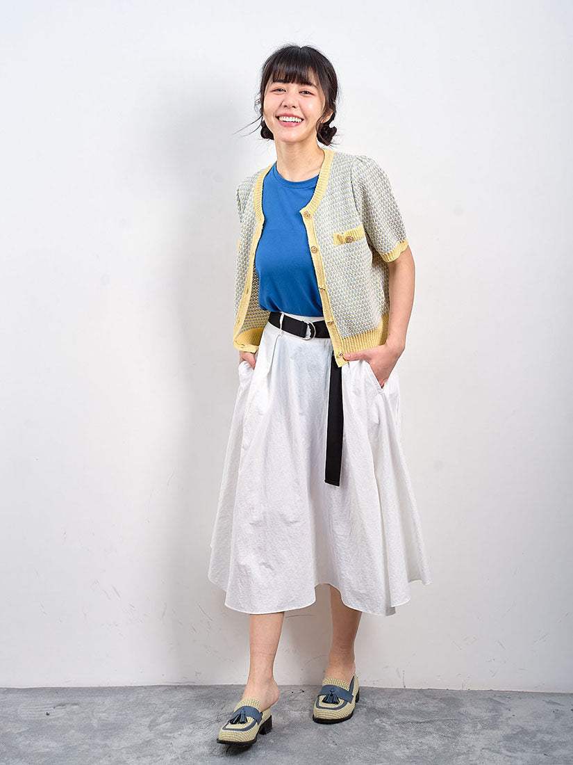 Textured Knit Short Sleeve Cardigan (2 Colours)