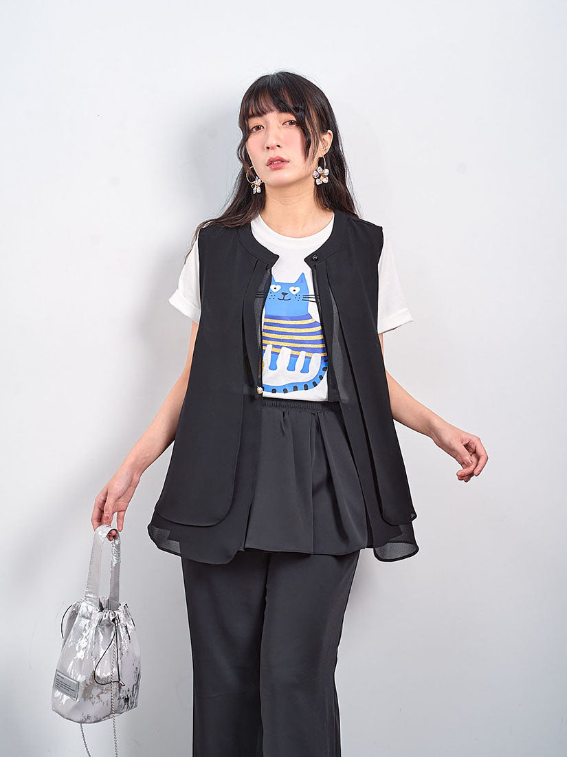 See-Through Layered Vest Jacket (2 Colours)