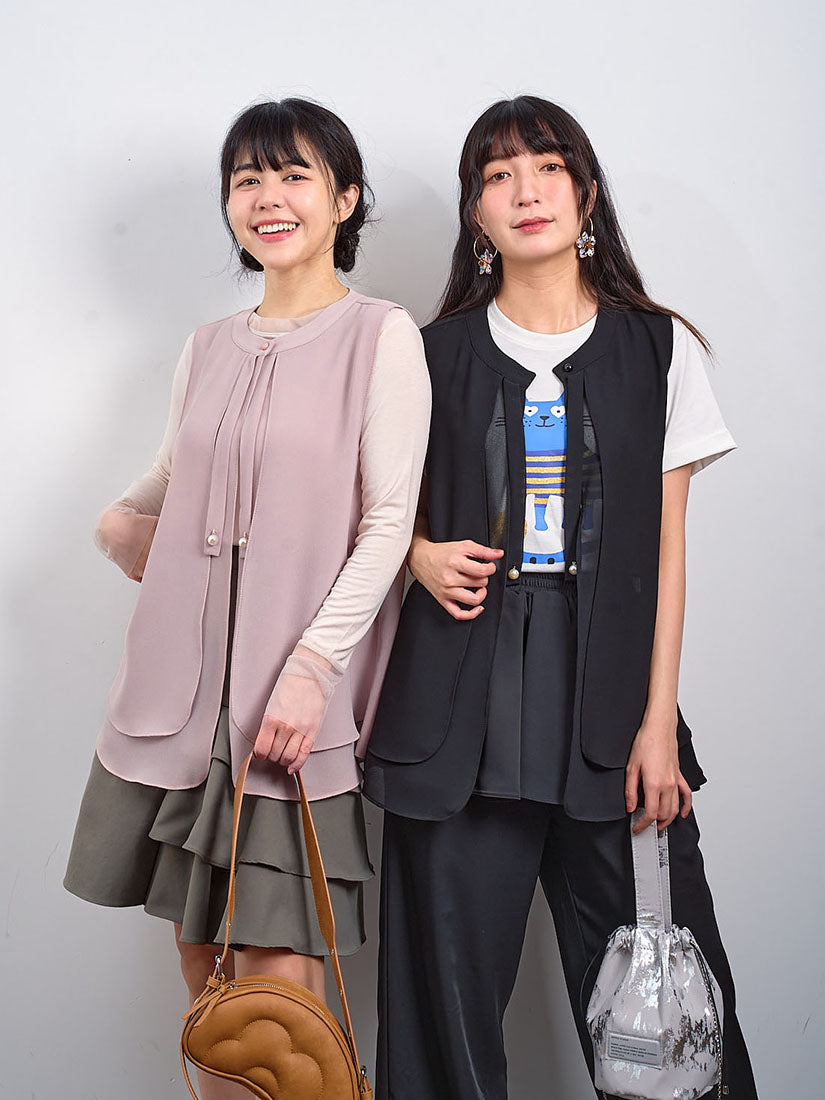 See-Through Layered Vest Jacket (2 Colours)