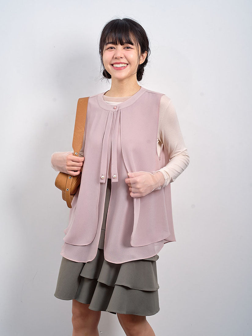 See-Through Layered Vest Jacket (2 Colours)