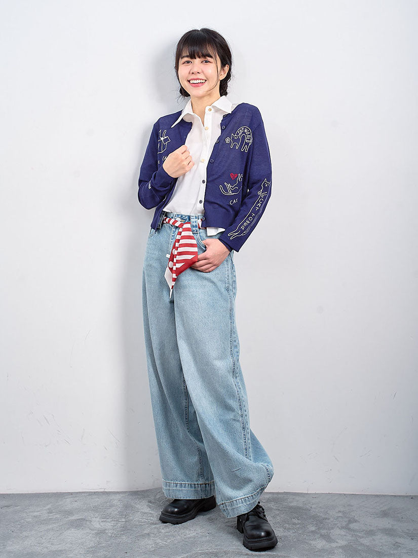 Golden Button Asymmetric Crop Shirt (2 Colours)
