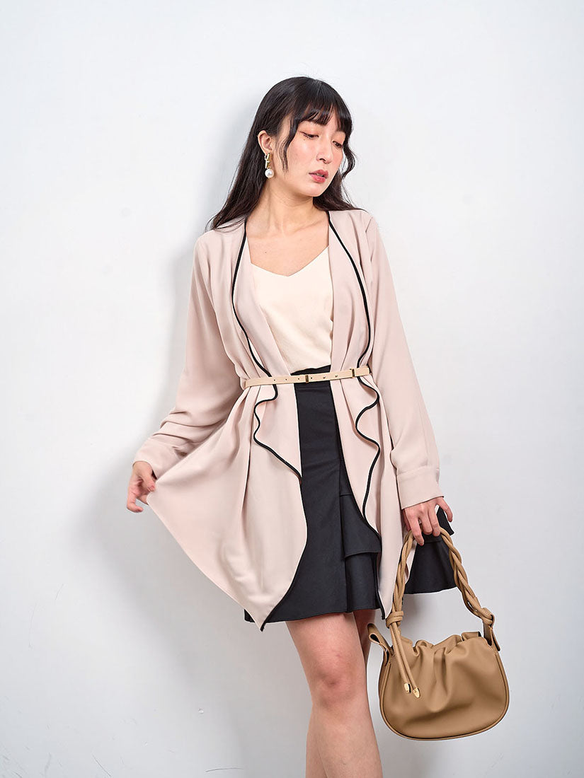 Belted Waterfall Front Jacket (2 Colours)