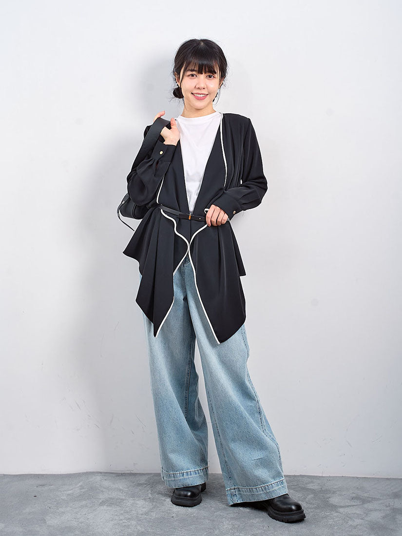 Belted Waterfall Front Jacket (2 Colours)