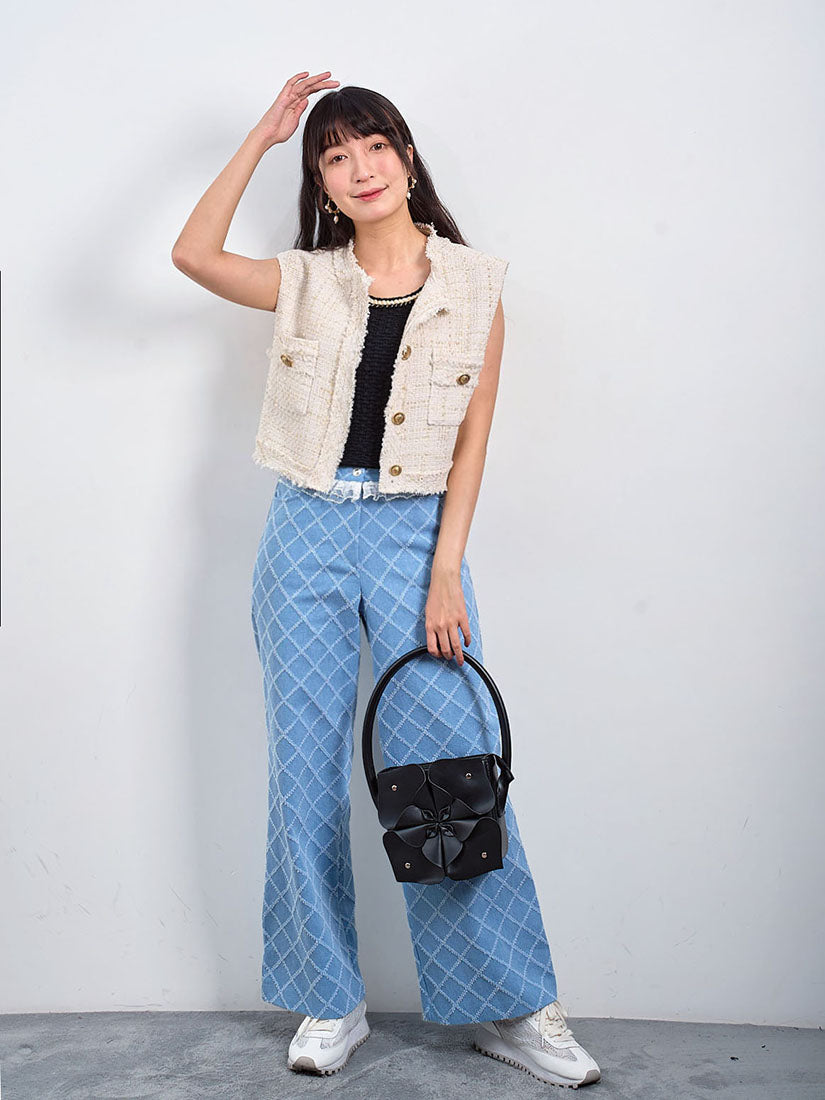 Lurex Rope Detailed Bubble Textured Vest Top (3 Colours)