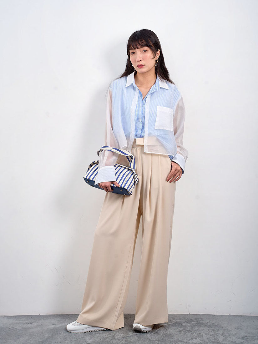 Organza Layered Striped Shirt (2 Colours)