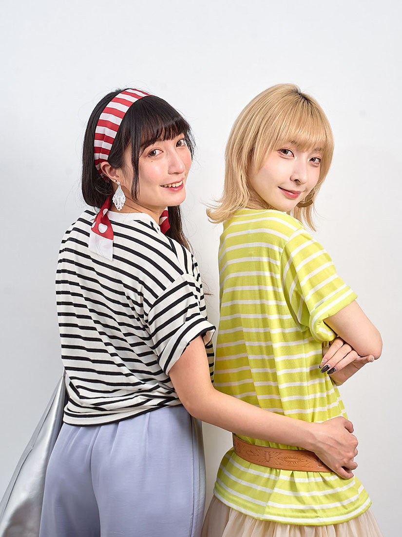 Flower Embroidered Striped Tee (3 Colours)