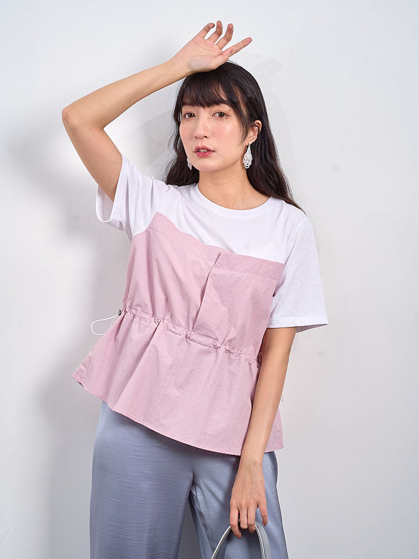 Drawstring Waist Tube Top Tee (2 Colours)