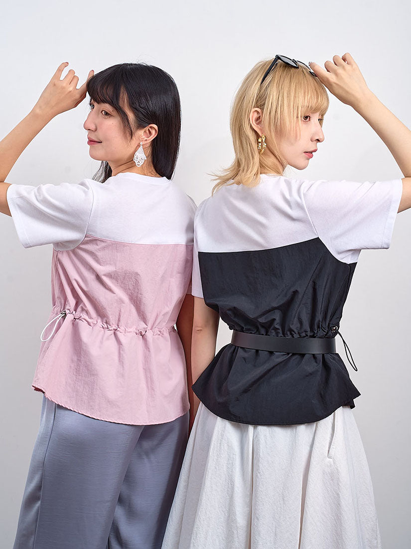 Drawstring Waist Tube Top Tee (2 Colours)