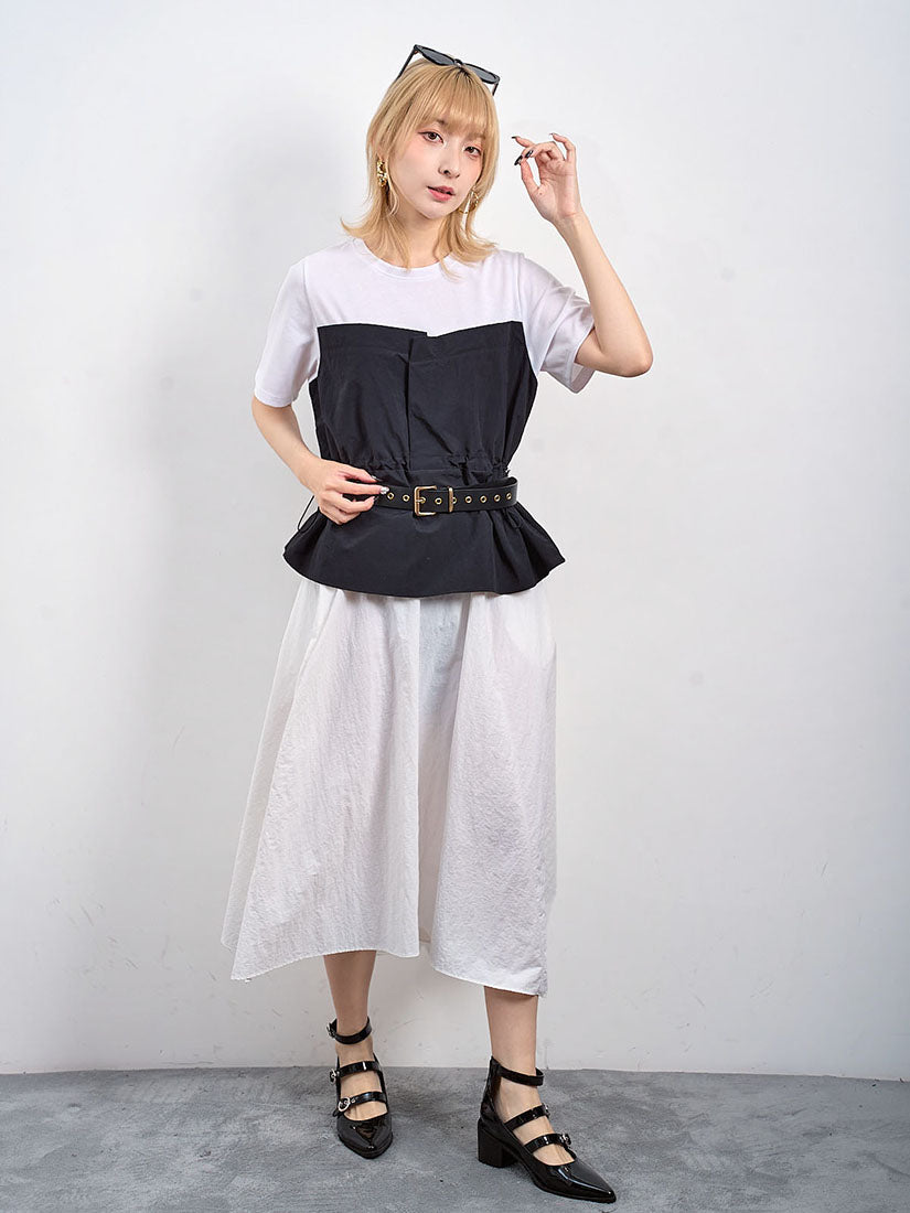 Drawstring Waist Tube Top Tee (2 Colours)