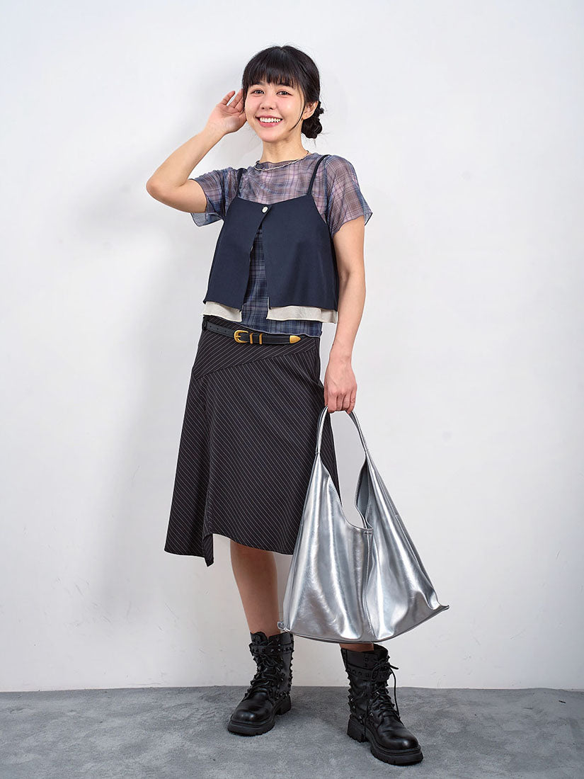 Asymmetric Striped Skirt (2 Colours)
