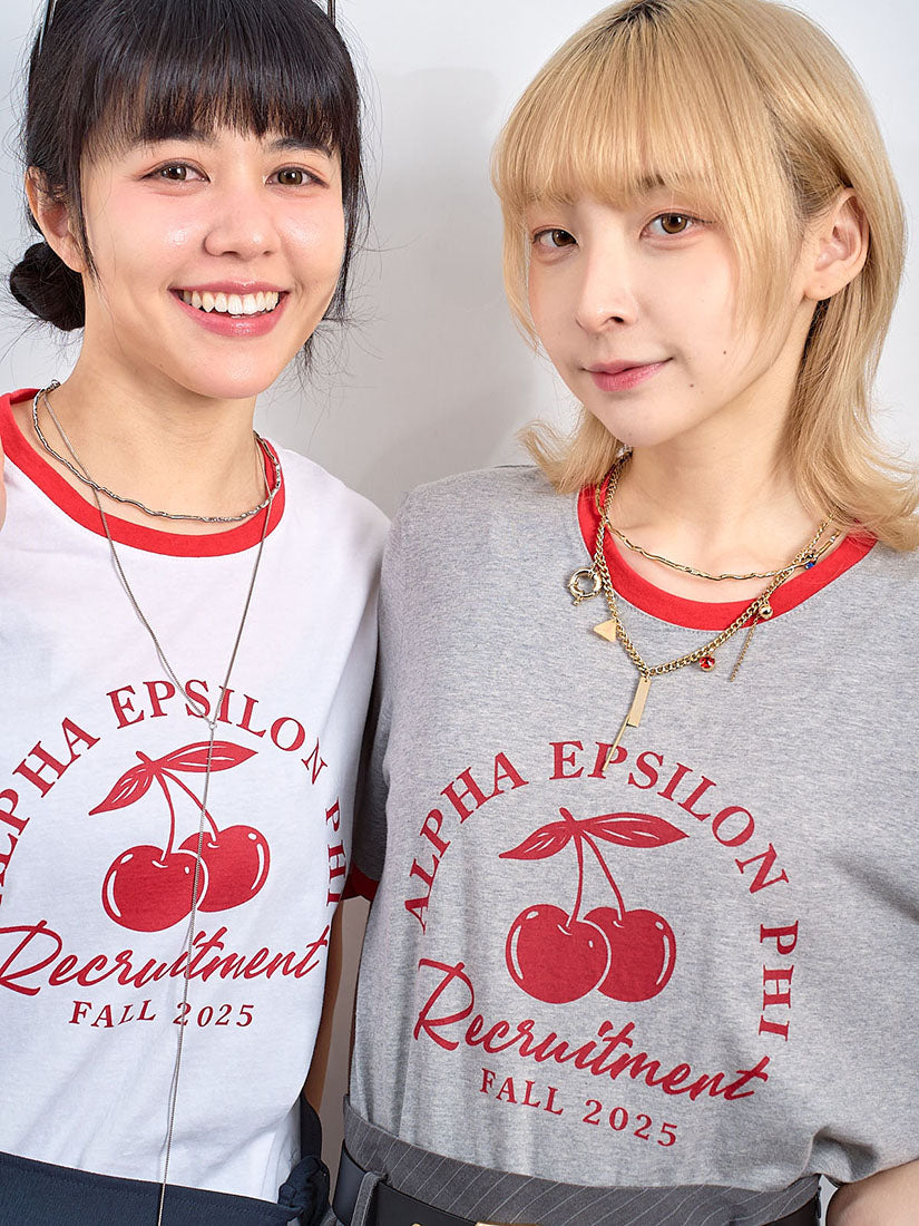 Contrast Border Cherry Tee (2 Colours)