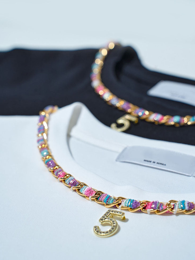 Coloured Chain Trim No.5 Tee (2 Colours)