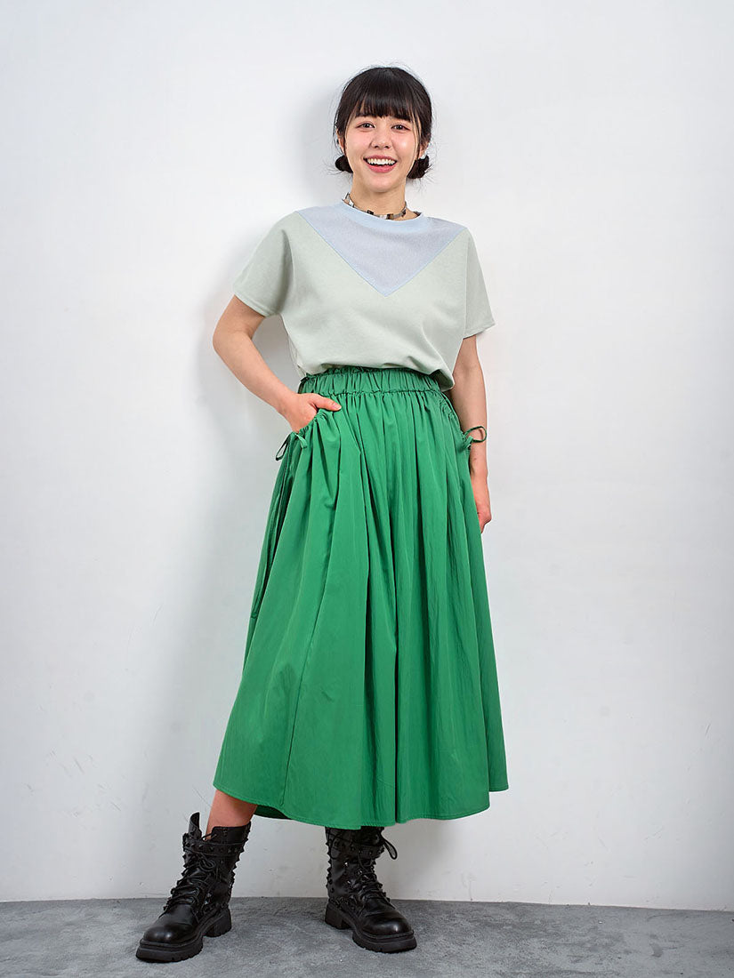 Drawstring Pocket Flare Skirt (2 Colours)