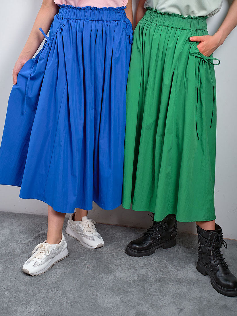 Drawstring Pocket Flare Skirt (2 Colours)