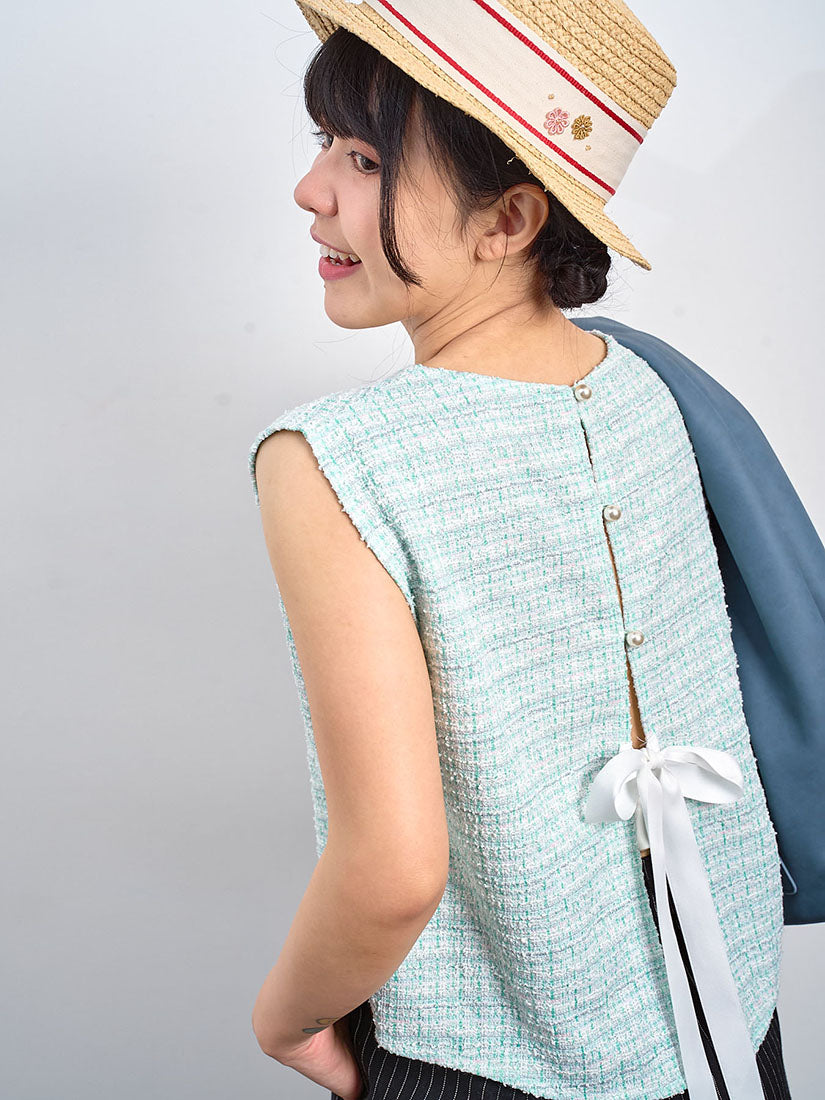 Open Back Tweed Vest (2 Colours)