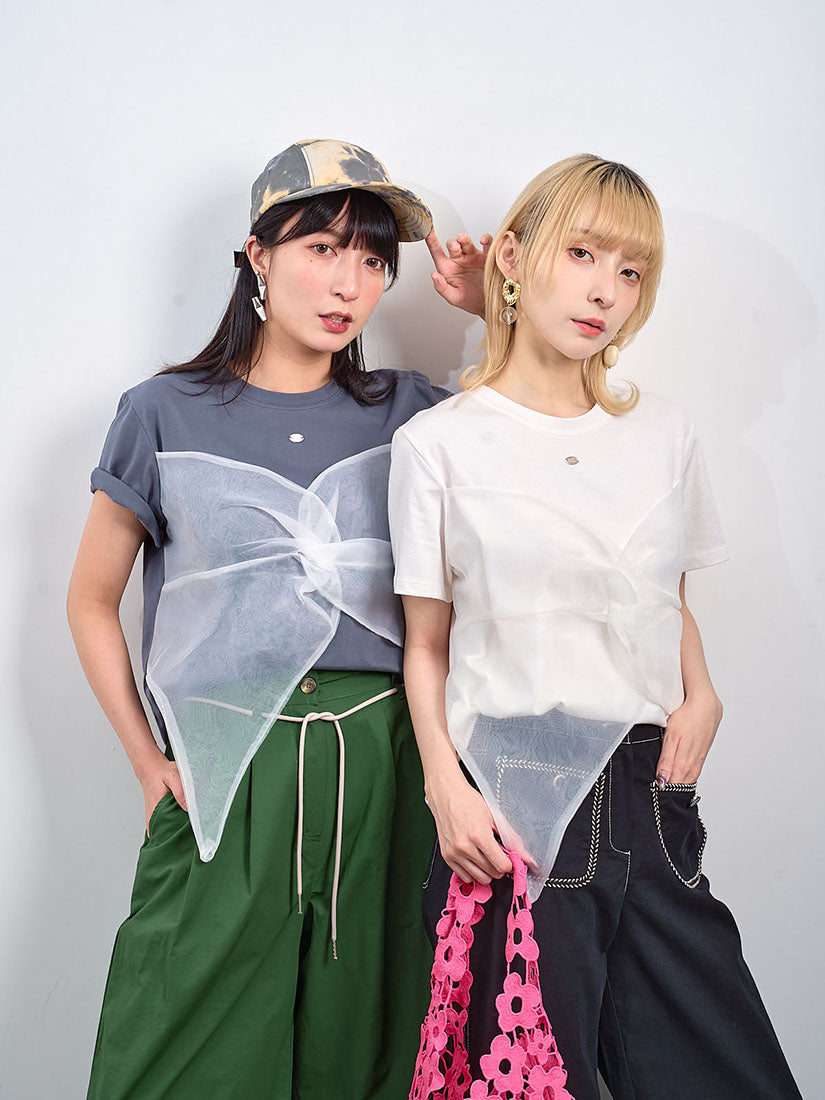 Organza Twist Front Tee (2 Colours)