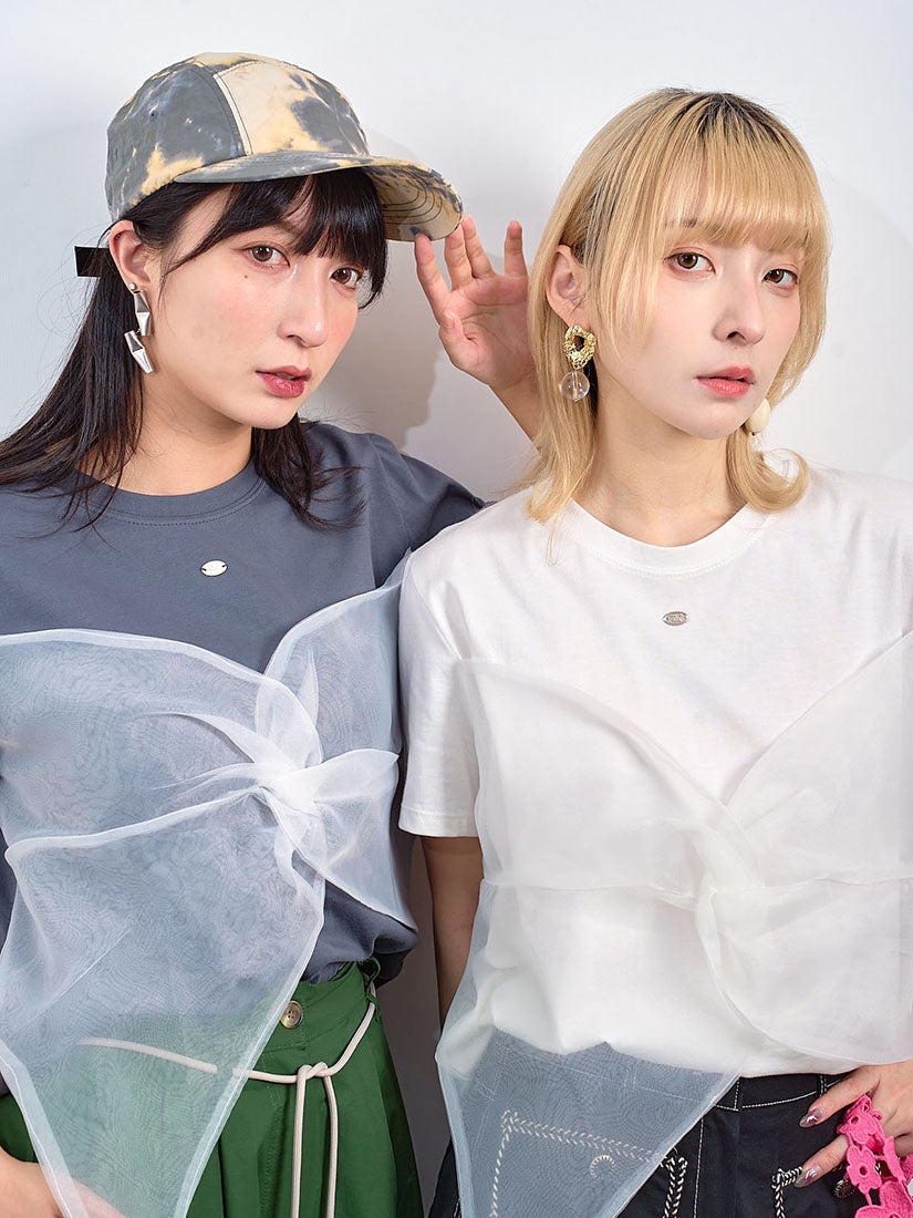 Organza Twist Front Tee (2 Colours)