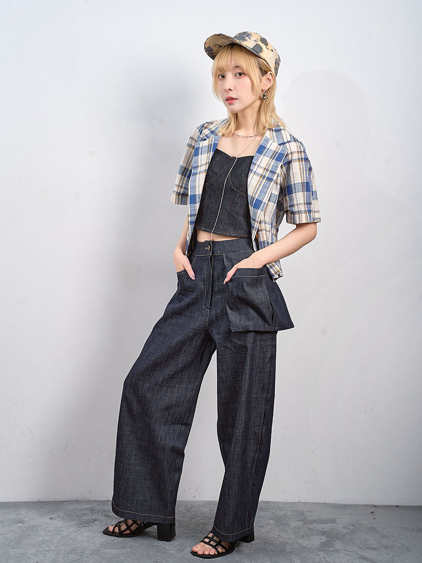 Pouch Pocket Denim Pants