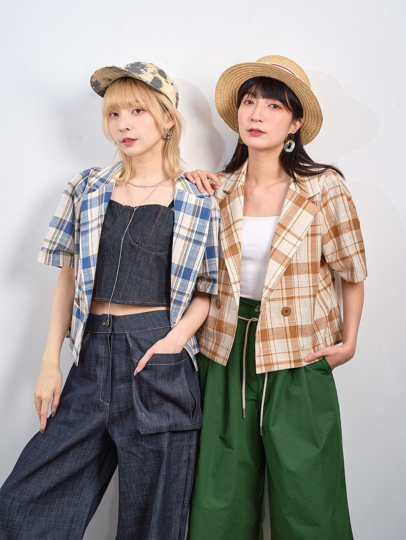 Plaid Double Breasted Jacket (2 Colours)