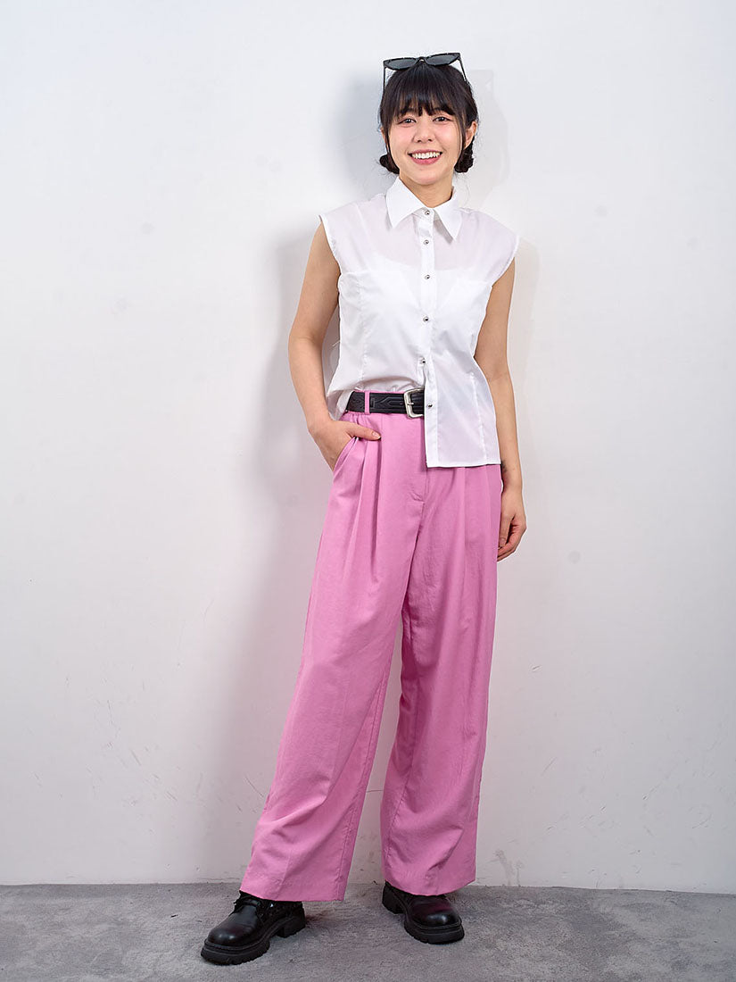 Inset Pocket Sleeveless Shirt (2 Colours)