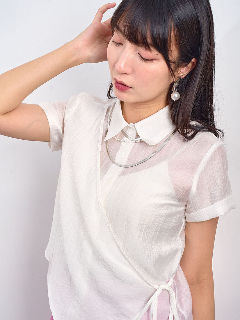 Fold Cuff Wrap Shirt (2 Colours)