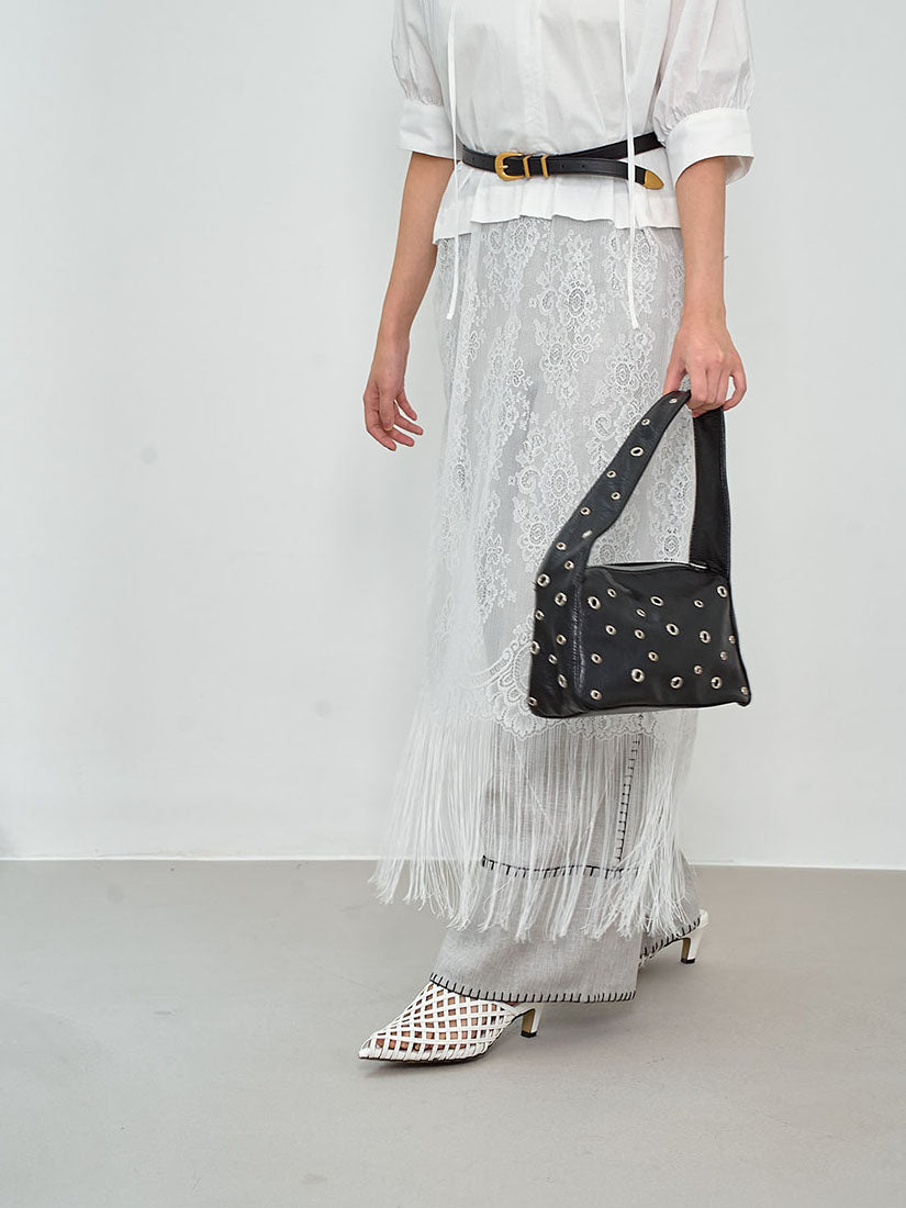 Lace Panel Fringe Hem Shirt Dress (2 Colours)
