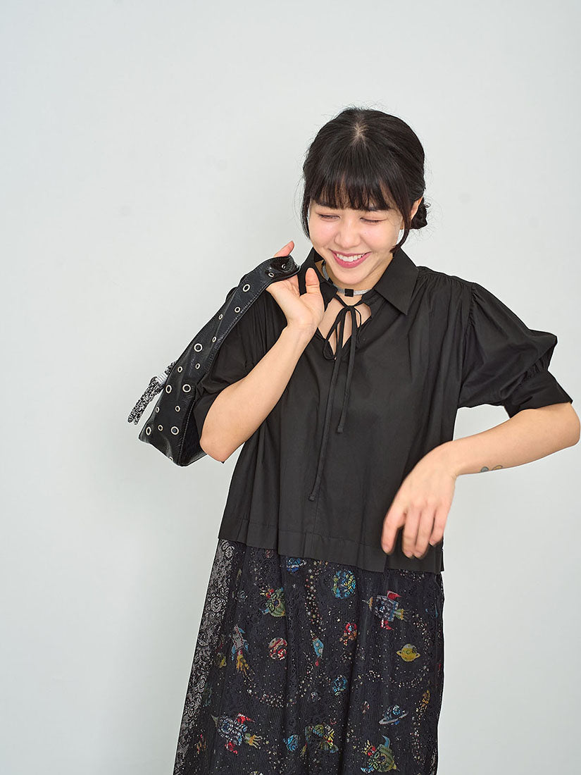 Lace Panel Fringe Hem Shirt Dress (2 Colours)