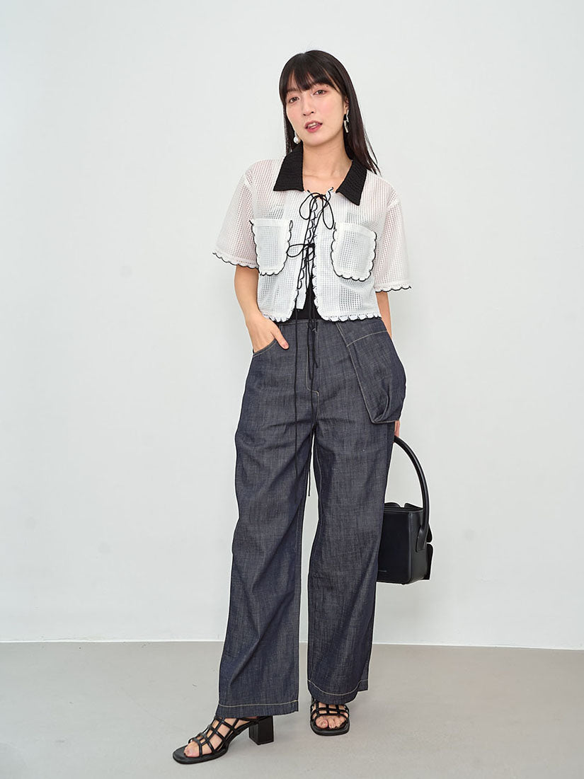 Pouch Pocket Denim Pants